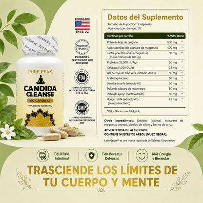 Candida Cleanse | Limpieza Intestinal Natural | 60 Cápsulas